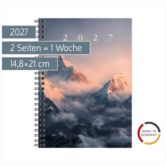 Buchkalender Design Line Mod. Timing 1 2027 „Mountain“ | A5, Papier