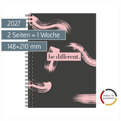 Buchkalender Design Line Mod. Timing 1 2027 „be different“ | A5, Papier
