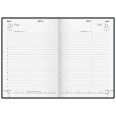 Buchkalender Mod. Chefplaner 2027 „Carbon“ | A5, Kunstleder