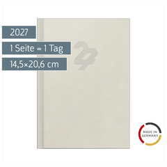 Buchkalender Mod. Chefplaner 2027 „Grey“ | A5, Kunstleder