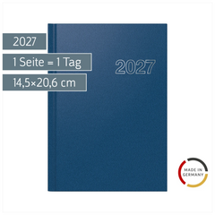 Buchkalender Mod. Chefplaner 2027 | A5, Kunststoff, blau