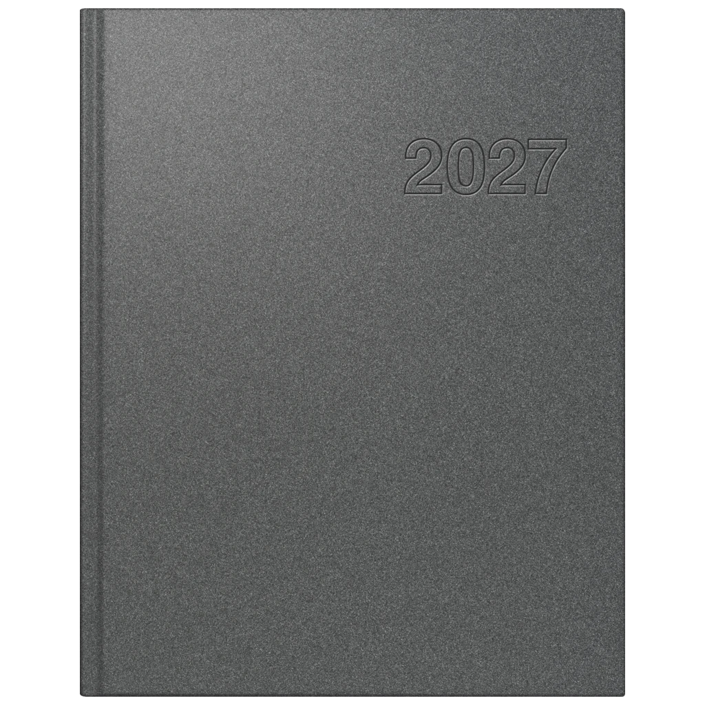 Buchkalender Mod. Chefplaner 2027 | A5, Kunststoff, grau