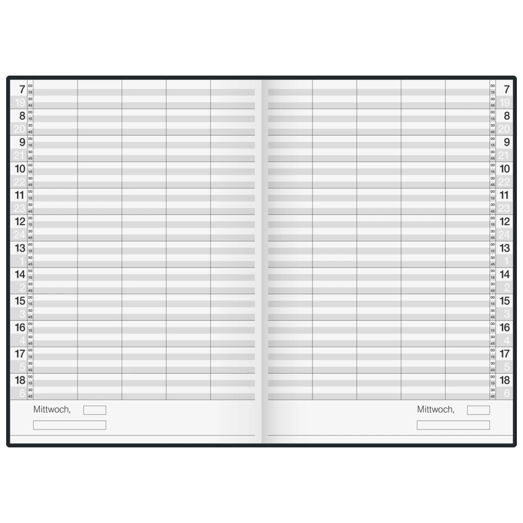 Buchkalender Mod. Ultraplan | 19×27,5 cm, Kunststoff, schwarz