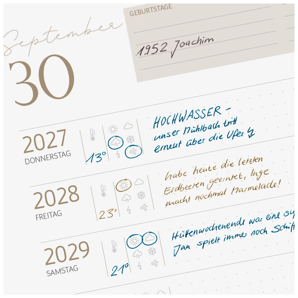 10-Jahres-Kalender Premium 2027-2036 „10 Years of Moments“ | A4, Kunstleder