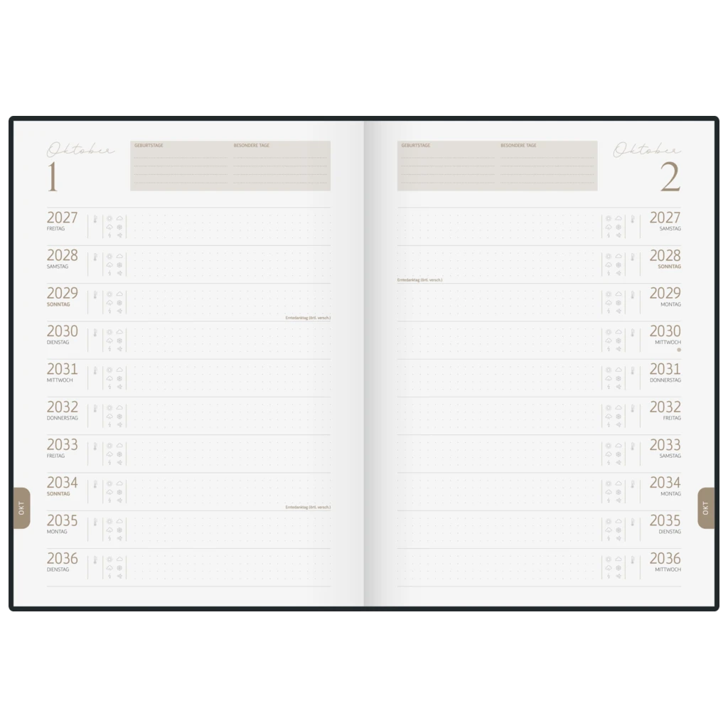 10-Jahres-Kalender Premium 2027-2036 „10 Years of Moments“ | A4, Kunstleder
