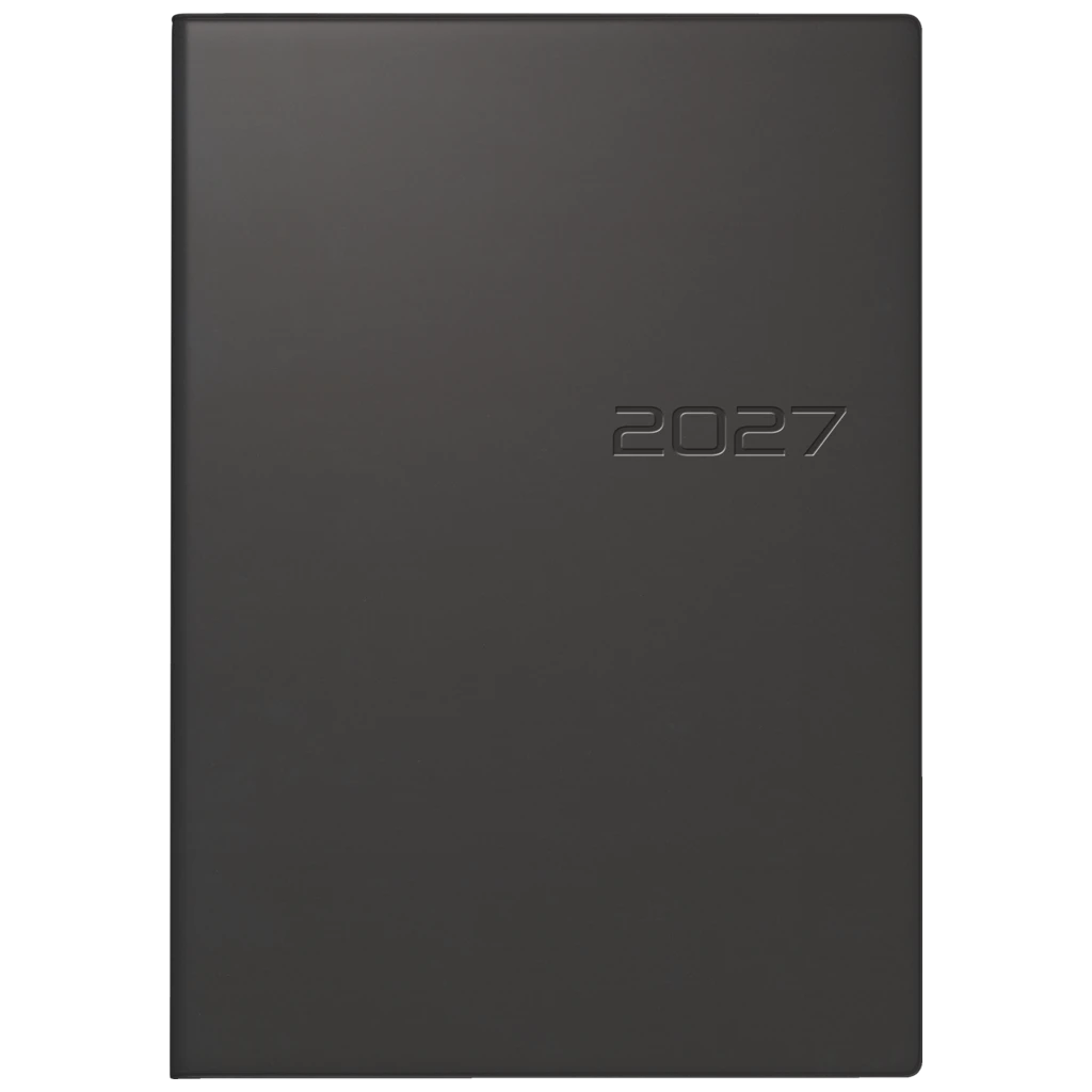 Buchkalender Mod. studioplan int. 2027 | 16,8×24 cm, Kunststoff, schwarz