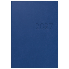 Buchkalender Mod. studioplan int. 2027 | 16,8×24 cm, Kunstleder, blau