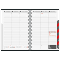 Buchkalender Mod. studioplan int. 2027 | 16,8×24 cm, Kunstleder, blau