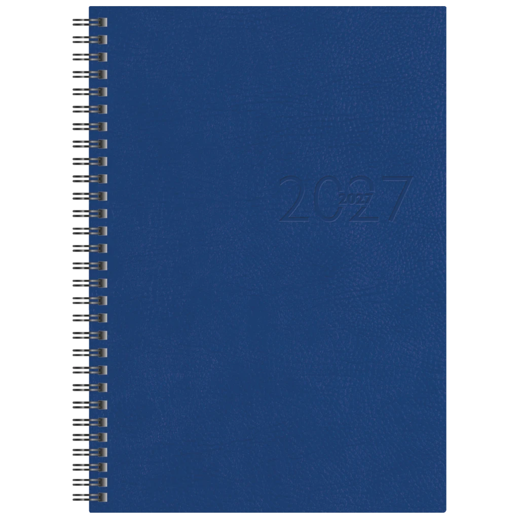 Buchkalender Mod. studioplan int. 2027 | 16,8×24 cm, Kunstleder, blau
