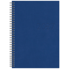 Buchkalender Mod. studioplan int. 2027 | 16,8×24 cm, Kunstleder, blau