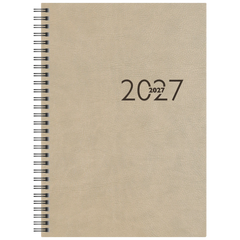 Buchkalender Mod. studioplan int. 2027 | 16,8×24 cm, Kunstleder, grau