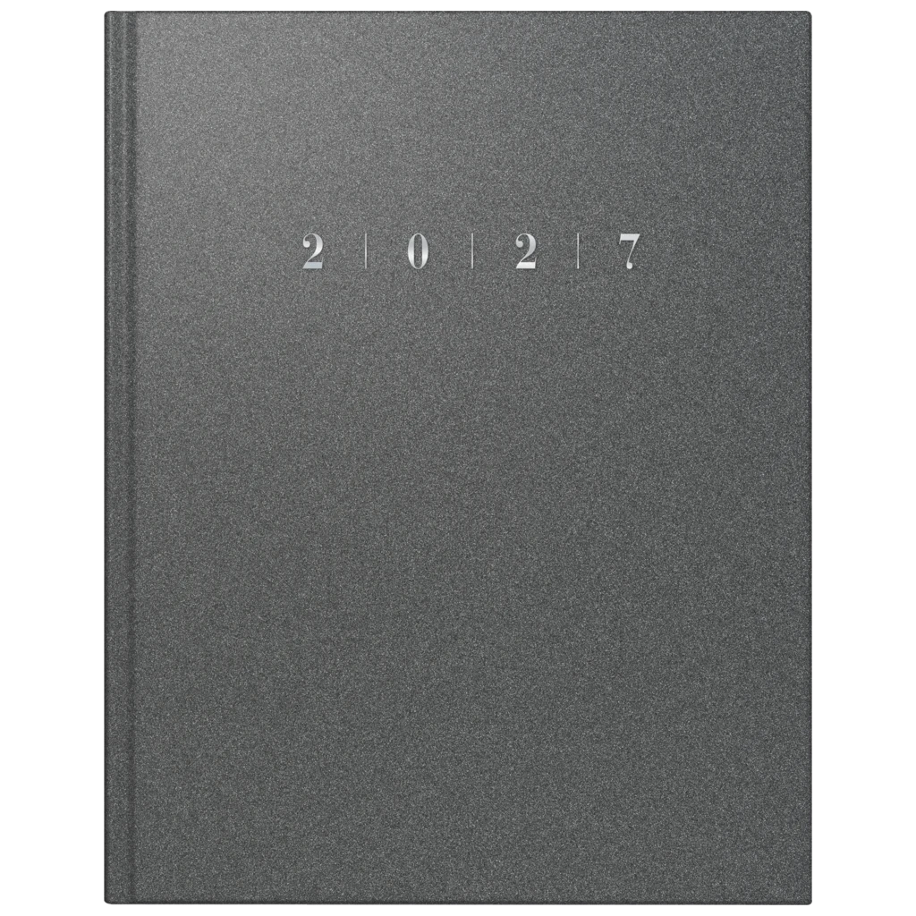 Buchkalender Premium Mod. Managerkalender TM 2027 | 20,5×26 cm, Kunststoff, grau