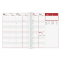 Buchkalender Premium Mod. Managerkalender TM 2027 | 20,5×26 cm, Leder, schwarz