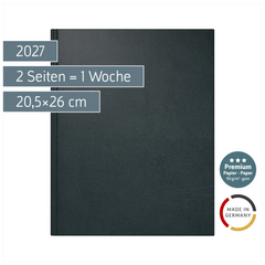 Buchkalender Premium Mod. Managerkalender TM 2027 | 20,5×26 cm, Kunstleder, schwarz