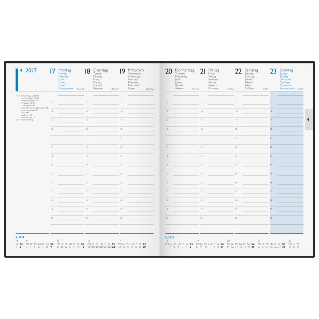 Buchkalender 2027 | 208×258 mm, Kunststoff, schwarz