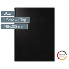 Buchkalender Mod. Mentor 2027 | A5, Kunststoff, schwarz