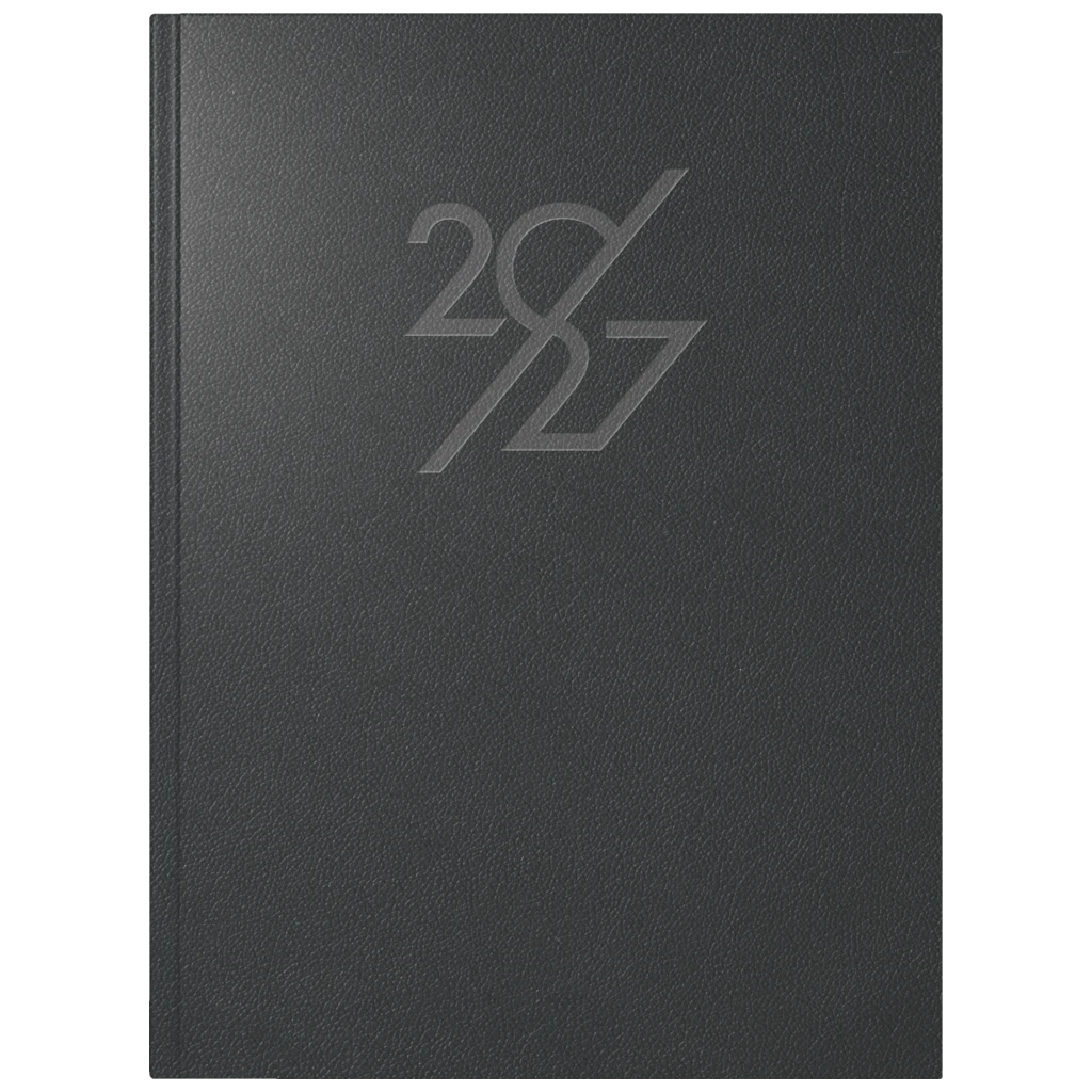 Buchkalender Mod. Mentor 2027 | A5, Kunstleder, schwarz