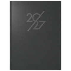 Buchkalender Mod. Mentor 2027 | A5, Kunstleder, schwarz