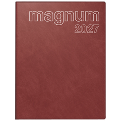 Buchkalender Mod. magnum 2027 | 183×240 mm, Kunststoff, weinrot