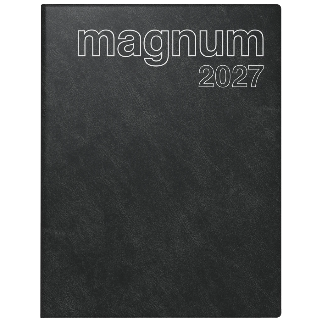 Buchkalender Mod. magnum 2027 | 18,3×24 cm, Kunststoff, schwarz