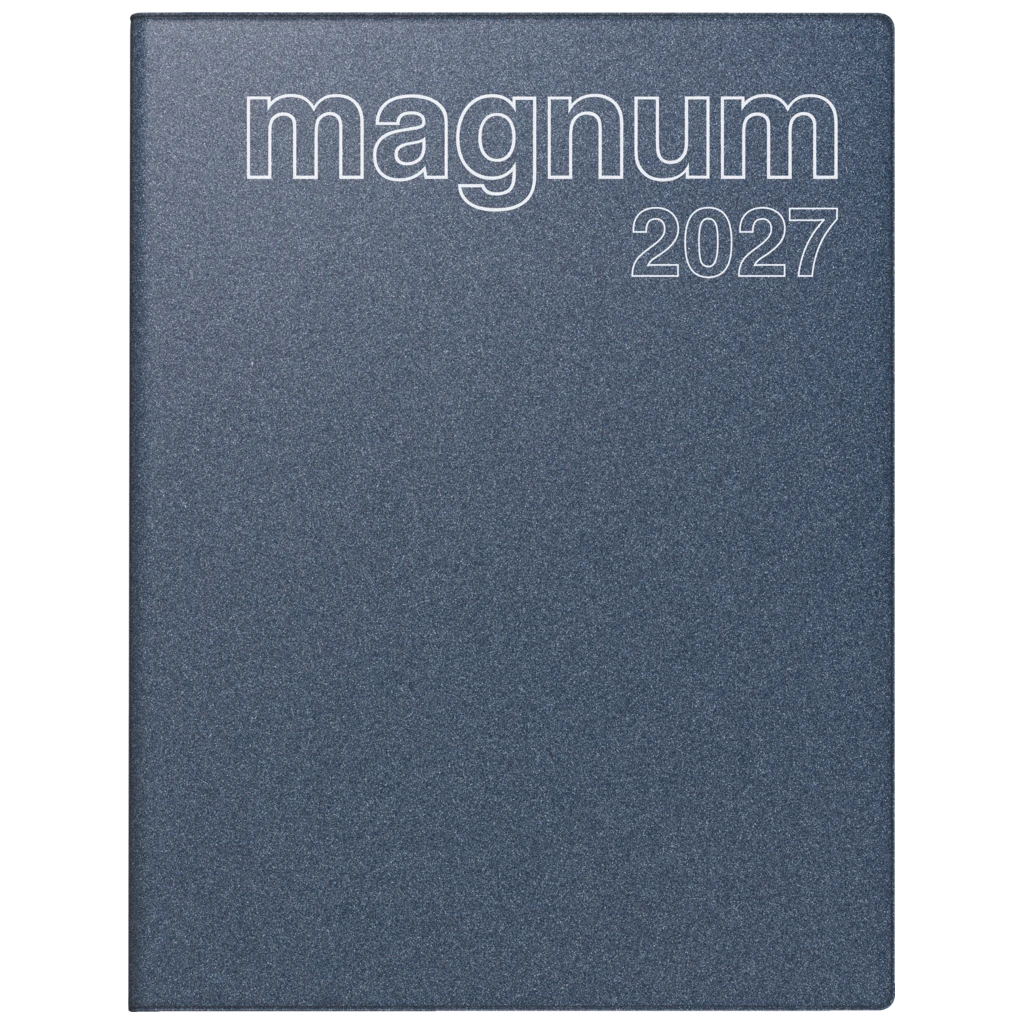 Buchkalender Mod. magnum 2027 | 18,3×24 cm, Kunststoff, blau