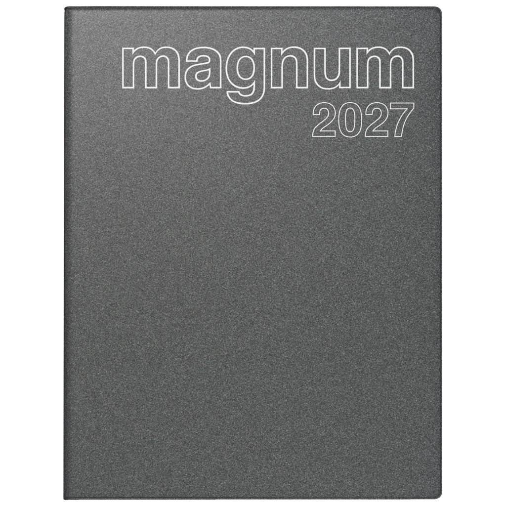 Buchkalender Mod. magnum 2027 | 18,3×24 cm, Kunststoff, grau