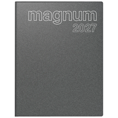 Buchkalender Mod. magnum 2027 | 18,3×24 cm, Kunststoff, grau