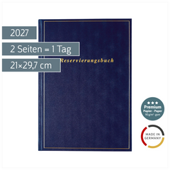 Reservierungsbuch Premium 2027 | A4, Kunststoff, dunkelblau