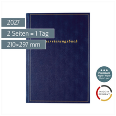 Reservierungsbuch Premium 2027 | A4, Kunststoff, dunkelblau