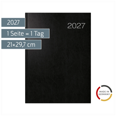 Buchkalender Mod. Conform 2027 | A4, Kunststoff, schwarz