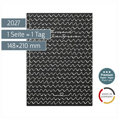 Buchkalender Premium Young Line 2027 „Waves“ | A5, Papier