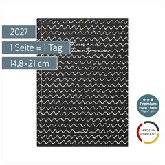 Buchkalender Premium Young Line 2027 „Waves“ | A5, Papier
