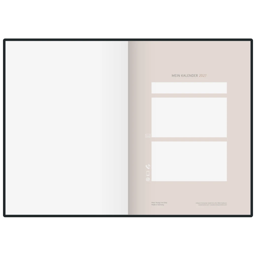 Buchkalender Premium Young Line 2027 „Monstera“ | A5, Papier