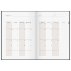 Buchkalender Premium Young Line 2027 „Monstera“ | A5, Papier