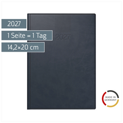 Buchkalender Mod. ROMA 1 2027 | A5, Kunstleder, blau