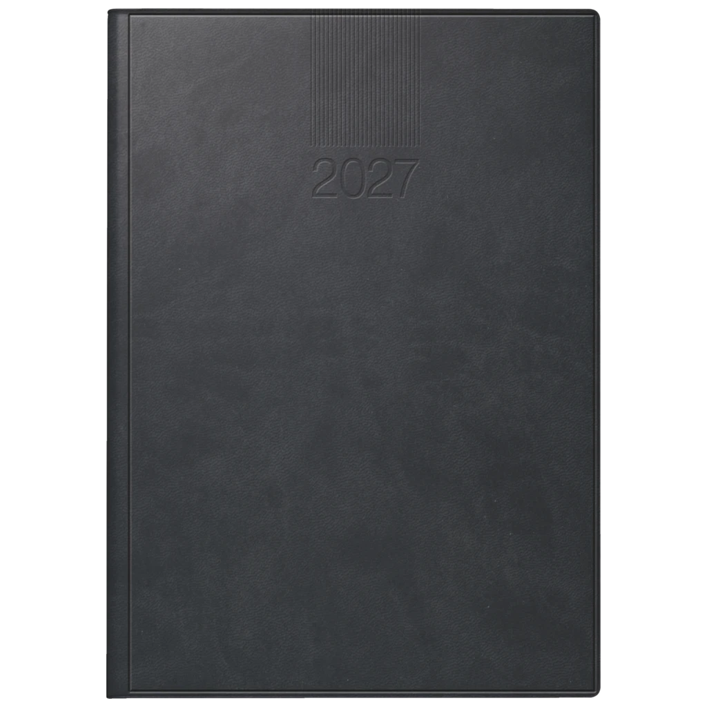 Buchkalender Mod. ROMA 1 2027 | A5, Kunstleder, schwarz