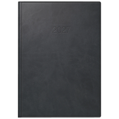 Buchkalender Mod. ROMA 1 2027 | A5, Kunstleder, schwarz