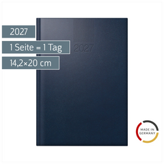 Buchkalender Mod. ROMA 1 2027 | A5, Kunststoff, dunkelblau