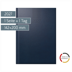 Buchkalender Mod. ROMA 1 2027 | A5, Kunststoff, dunkelblau