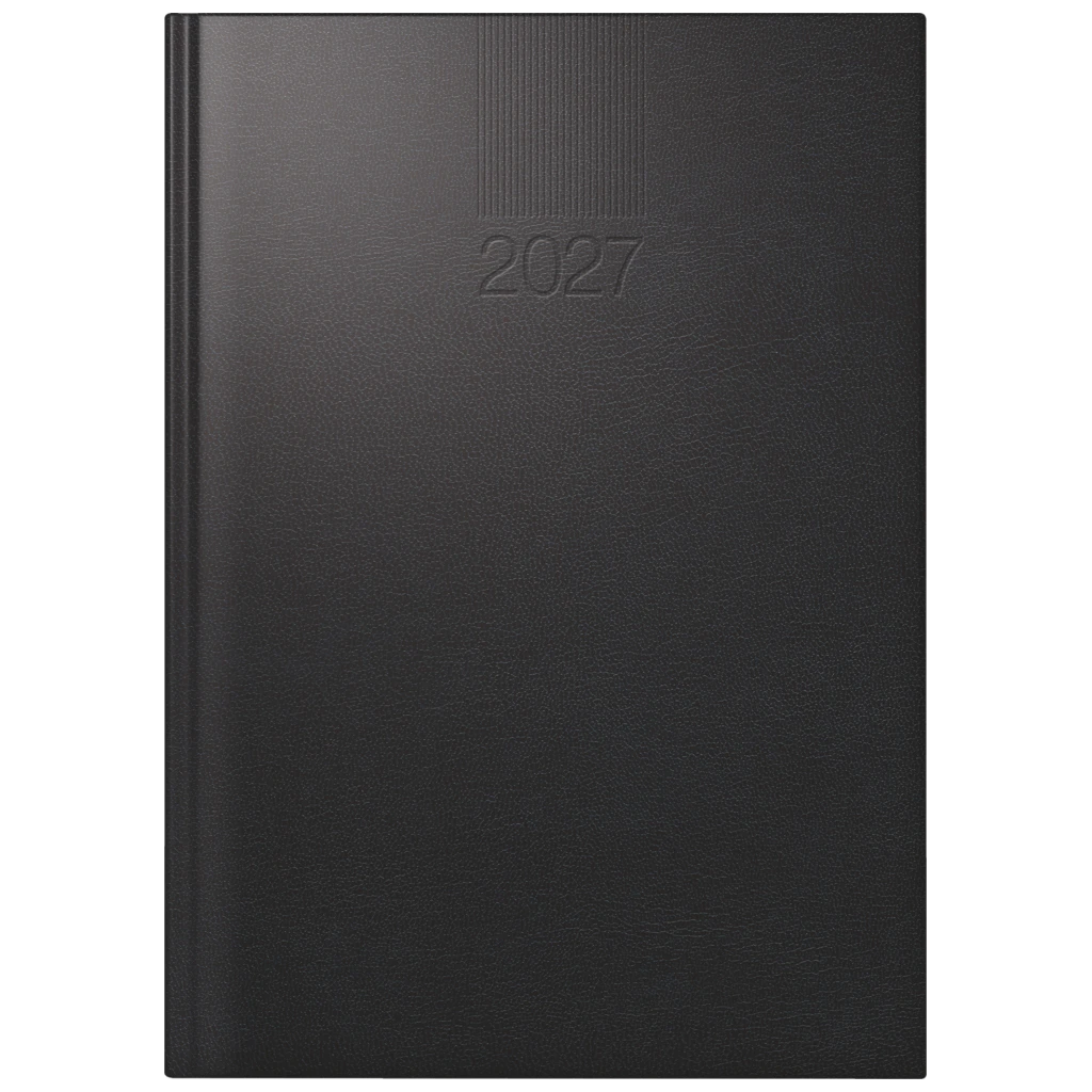 Buchkalender Mod. ROMA 1 2027 | A5, Kunststoff, schwarz