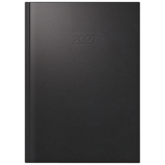 Buchkalender Mod. ROMA 1 2027 | A5, Kunststoff, schwarz