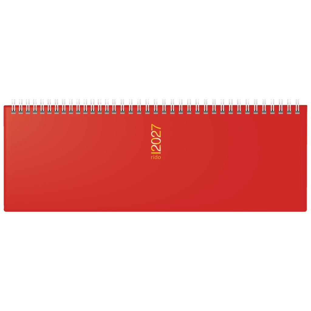Querterminbuch Mod. ac-Wochenquerterminer 2027 | 30,7×10,5 cm, Kunststoff, rot