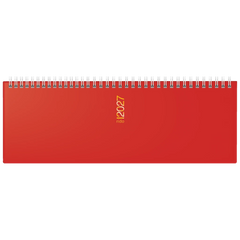 Querterminbuch Mod. ac-Wochenquerterminer 2027 | 30,7×10,5 cm, Kunststoff, rot