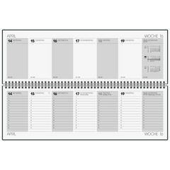 Querterminbuch Mod. futura 5 2027 | 420×137 mm, Kunststoff, schwarz