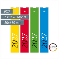 Streifenkalender 2027 | 120×660 mm, sortiert