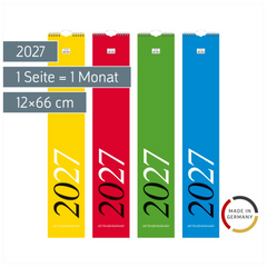 Streifenkalender 2027 | 12×66 cm, sortiert