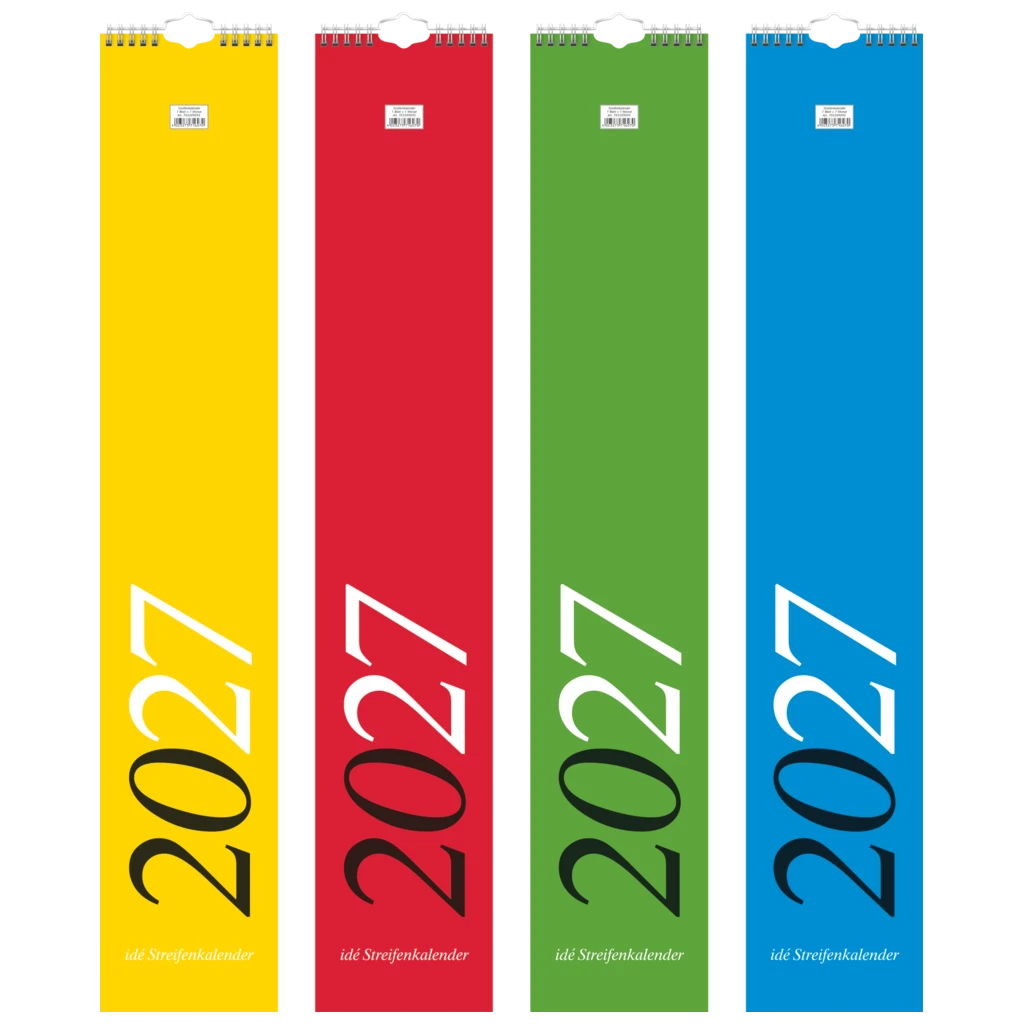 Streifenkalender 2027 | 12×66 cm, sortiert