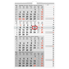 4-Monatskalender 2027 | grau, 30×49 cm