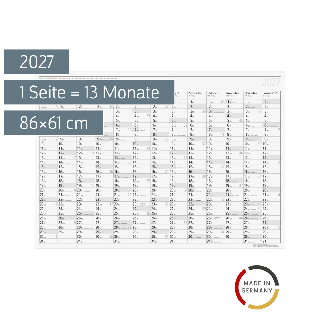 Plakatkalender Mod. young design 2027 | 86×61 cm