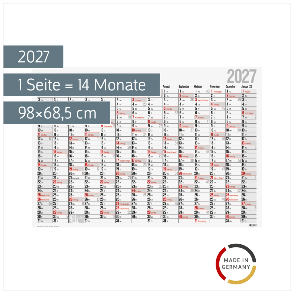 Plakatkalender Mod. Office I 2027 | 98×68,5 cm